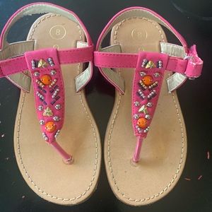 Pink beaded sandals